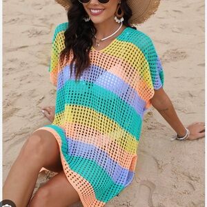 NWOT Black Diamond MUA BATHING SUIT KNITTED CROCHET TOP COVER UP SZ 3XL